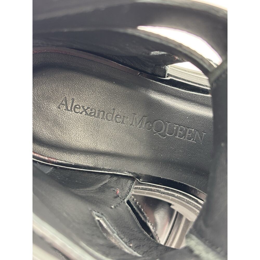 Alexander McQueen Wander Leather Cutout Combat Boots Black Size 39 / 9 - Picture 11 of 16